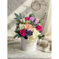 Букет с мыльными цветами «Белый бархат»