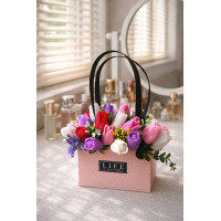 Букет мыльных тюльпанов «Яркий акцент»