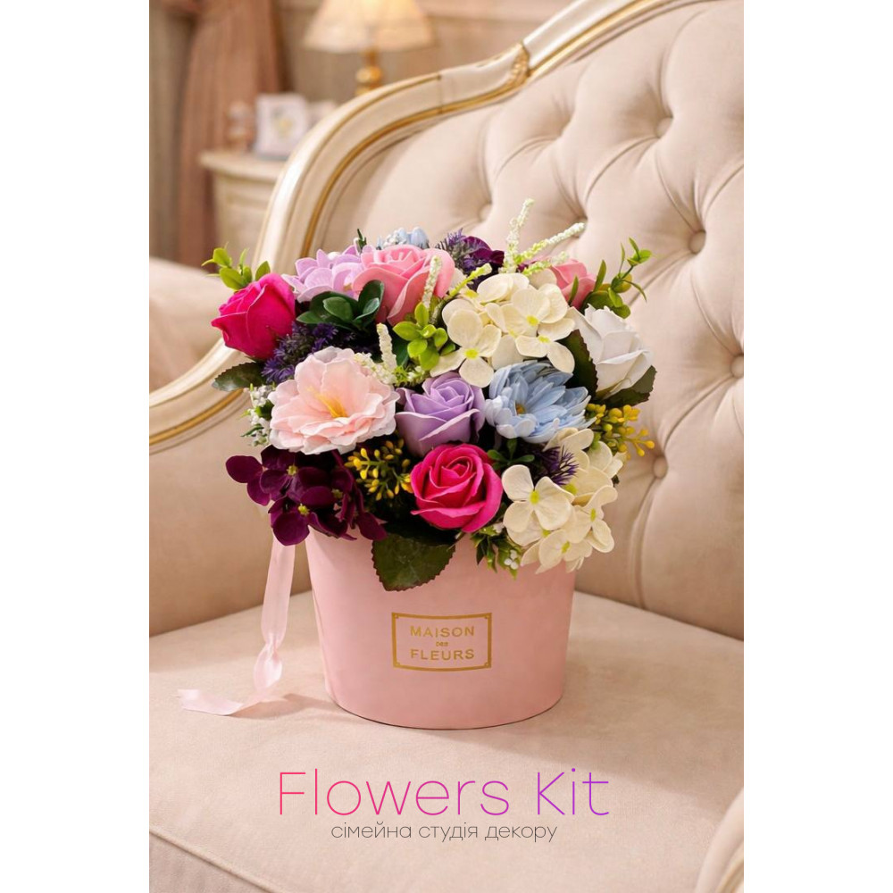 Ассорти из мыльных цветов «Пудровая нежность»