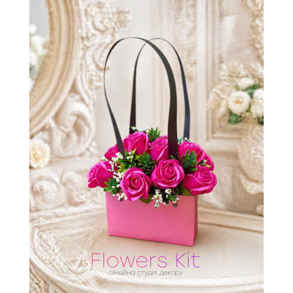 Букет з мильних квітів "Яскрава пристрасть"