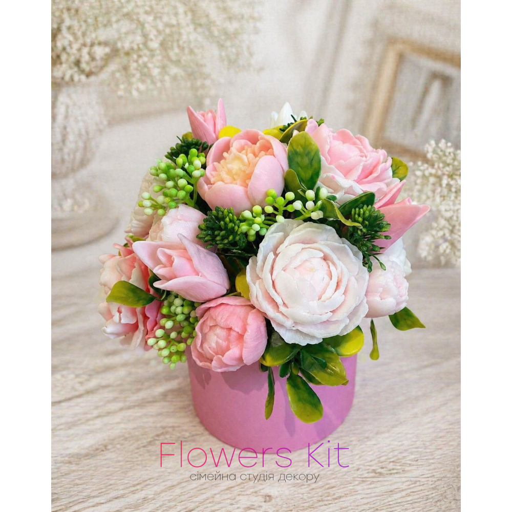 Букет мильних квітів "Пудрова ніжність"