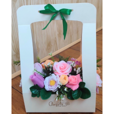 Дивовижний букет із мильних квітів в елегантному кошику «Ідеальний презент», 1 шт.